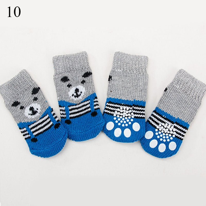 4pcs Anti Slip knitted Socks For Small to Medium Dogs.
