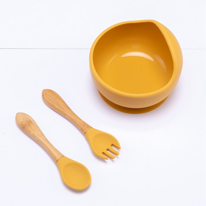 Babies Silicone Bowl, Fork, Spoon, OR Cup and Straw With Suction Cup.