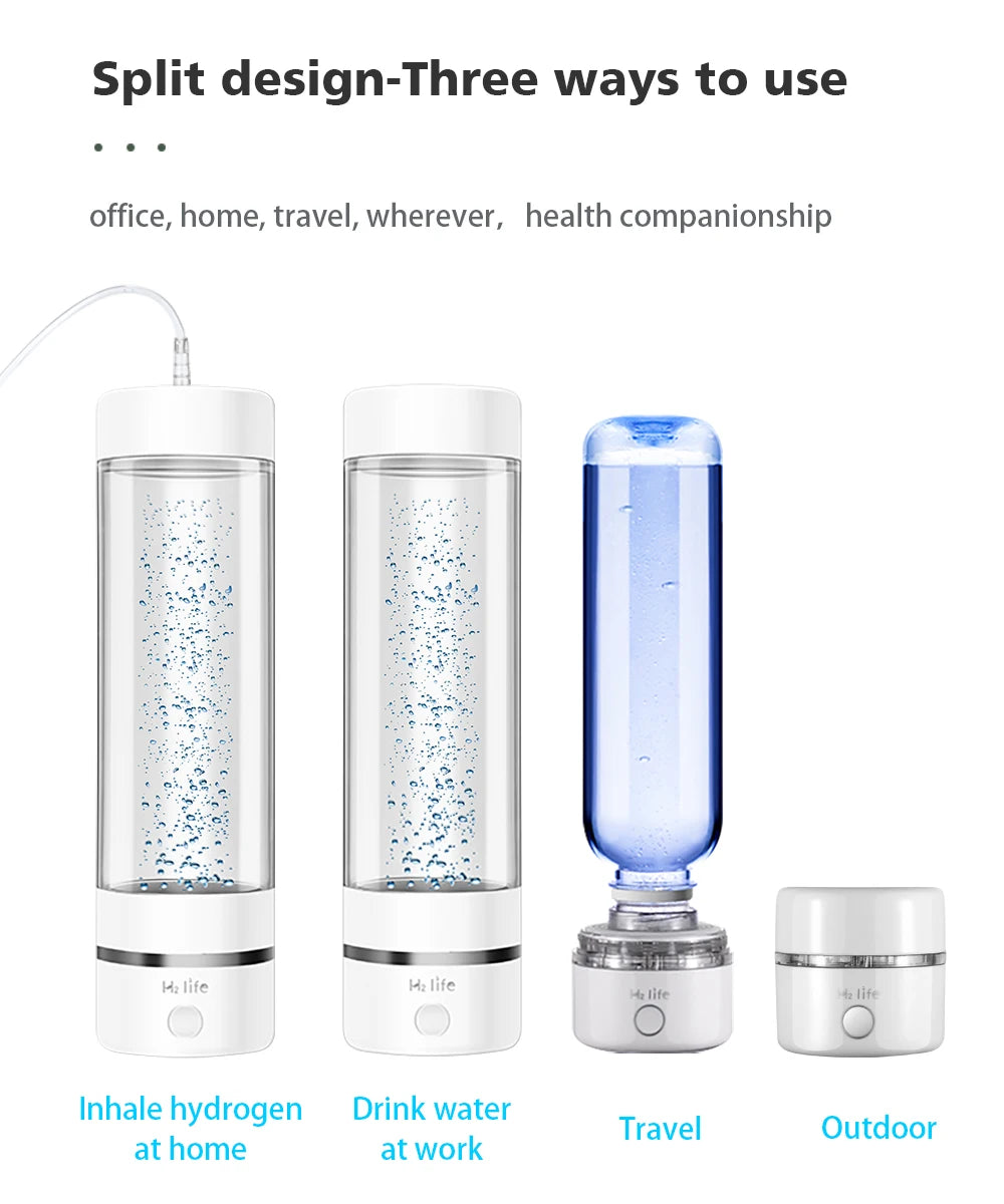 ALTHY H2Life Performance Molecular Hydrogen Water Generator Bottle DuPont SPE+PEM Dual Chamber lonizer + H2 Inhalation Device