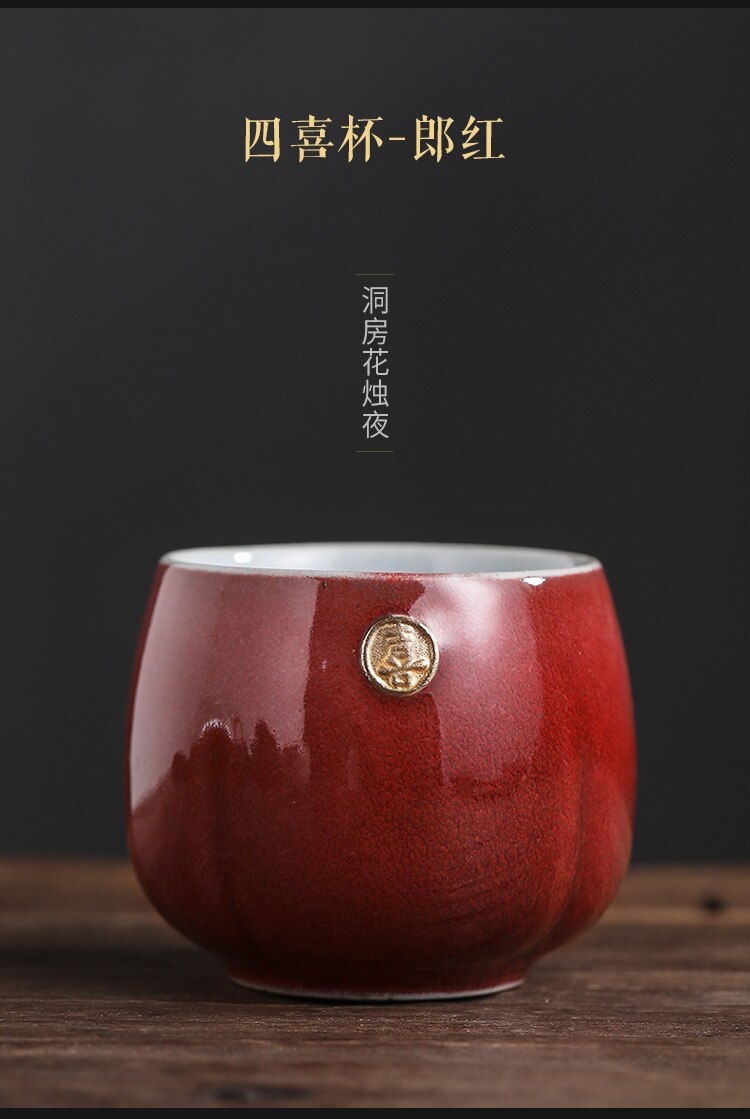 Set of 4 personal size Japanese Style ceramic Tea Cup.