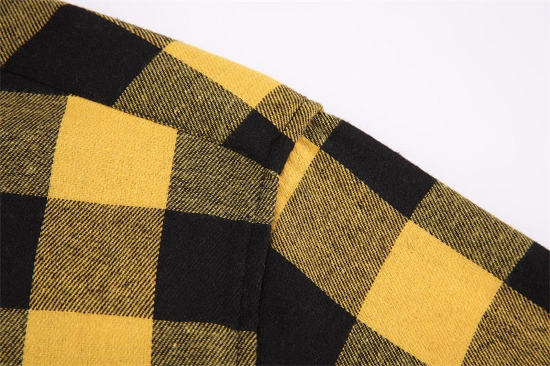 Men's Plaid Flannel Casual Long-Sleeved Shirt. Sizes For (USA SIZE S M L XL 2XL)