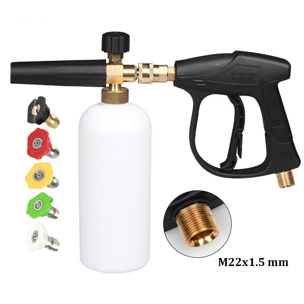 1L Adjustable Car Washer Gun And Soap Container.  1/4" Quick Release with 5 Nozzles.
