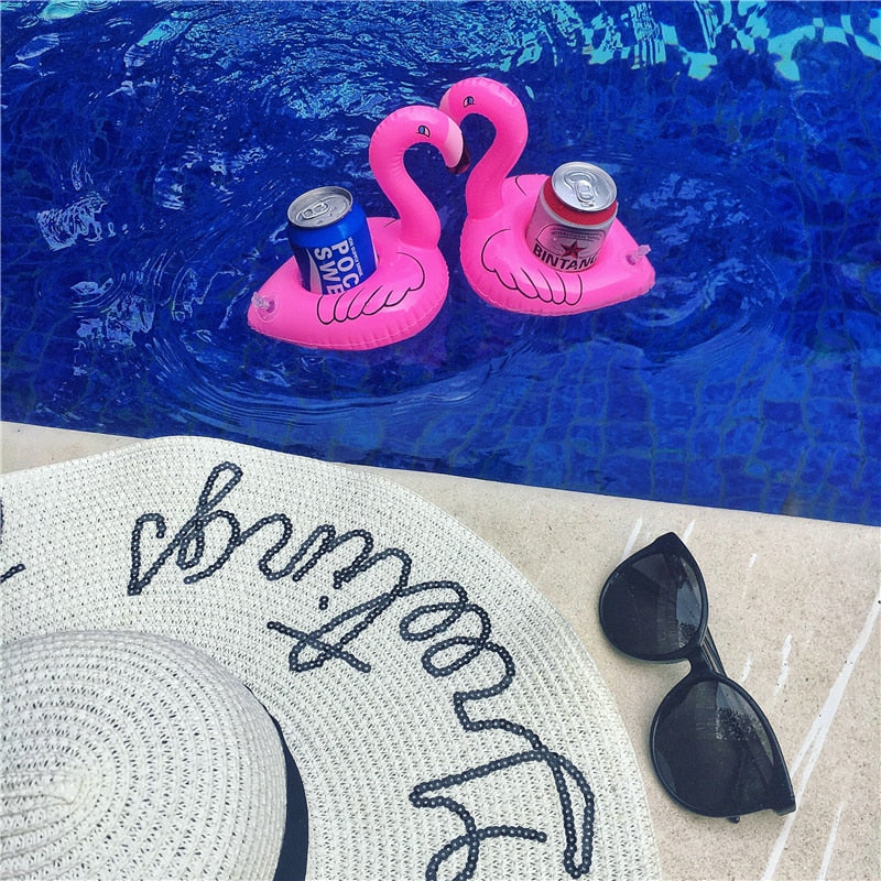 Tropical Flamingo Inflatable Drink Holder. Great for Pool Parties.