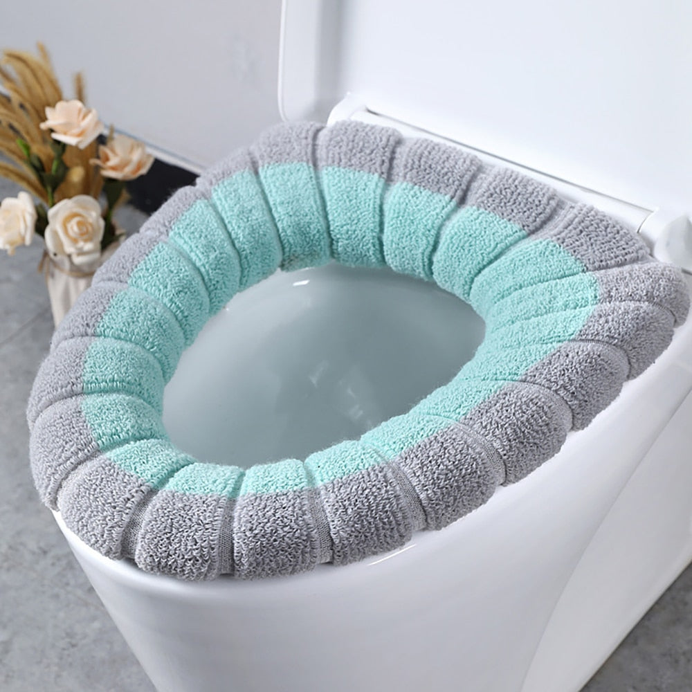 Universal Soft Warm Toilet Seat Cushion.  Easily removed and washable.