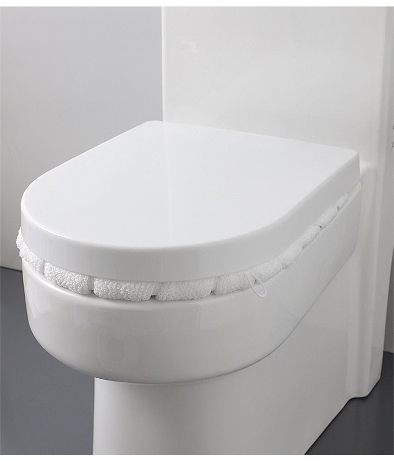 Universal Soft Warm Toilet Seat Cushion.  Easily removed and washable.