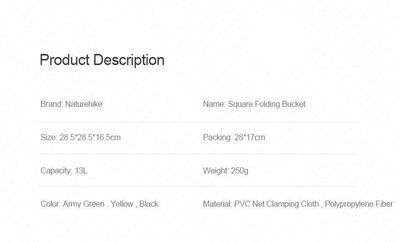 Naturehike Outdoor collapsible square Storage bucket.