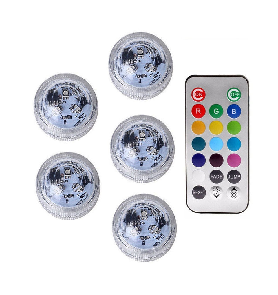 IP68 Waterproof, Battery Operated, Multi Color Submersible LED Light For Fish Tanks, Ponds, OR Swimming Pools.
