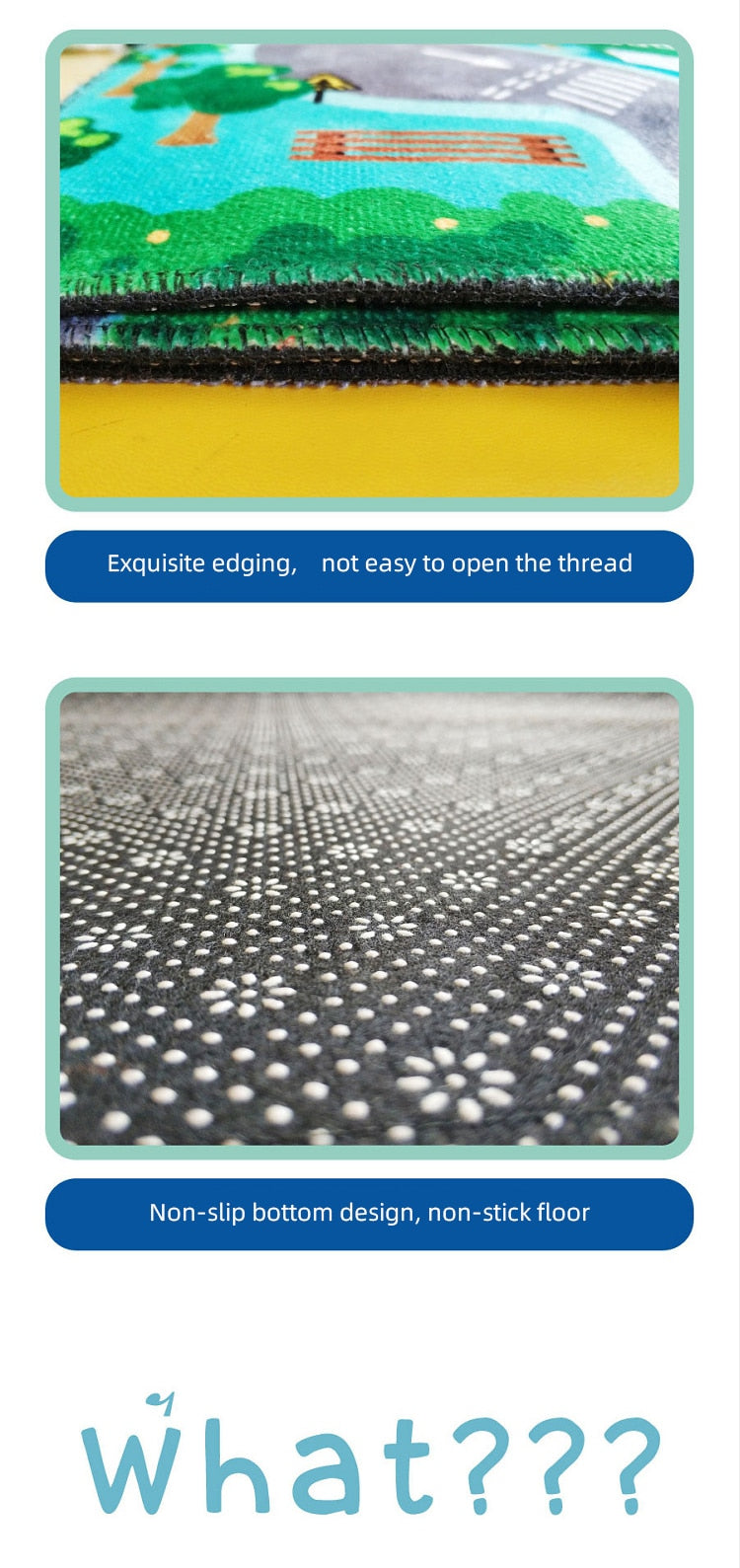 LED Anti-slip Kids Play Floor Mat. Pictures of Roads so Children Can Play Cars.