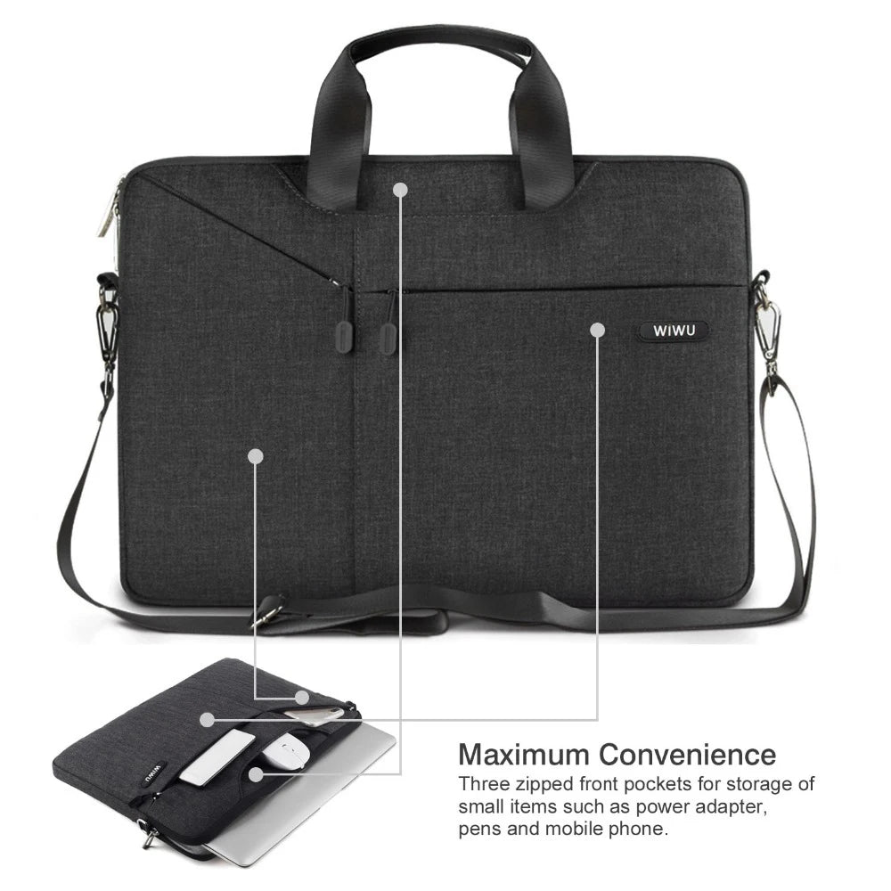 WiWU Waterproof Laptop Bag 15.3,16, 15.6, 14.2,Or 13.3  For MacBook Air Or Notebook Bag