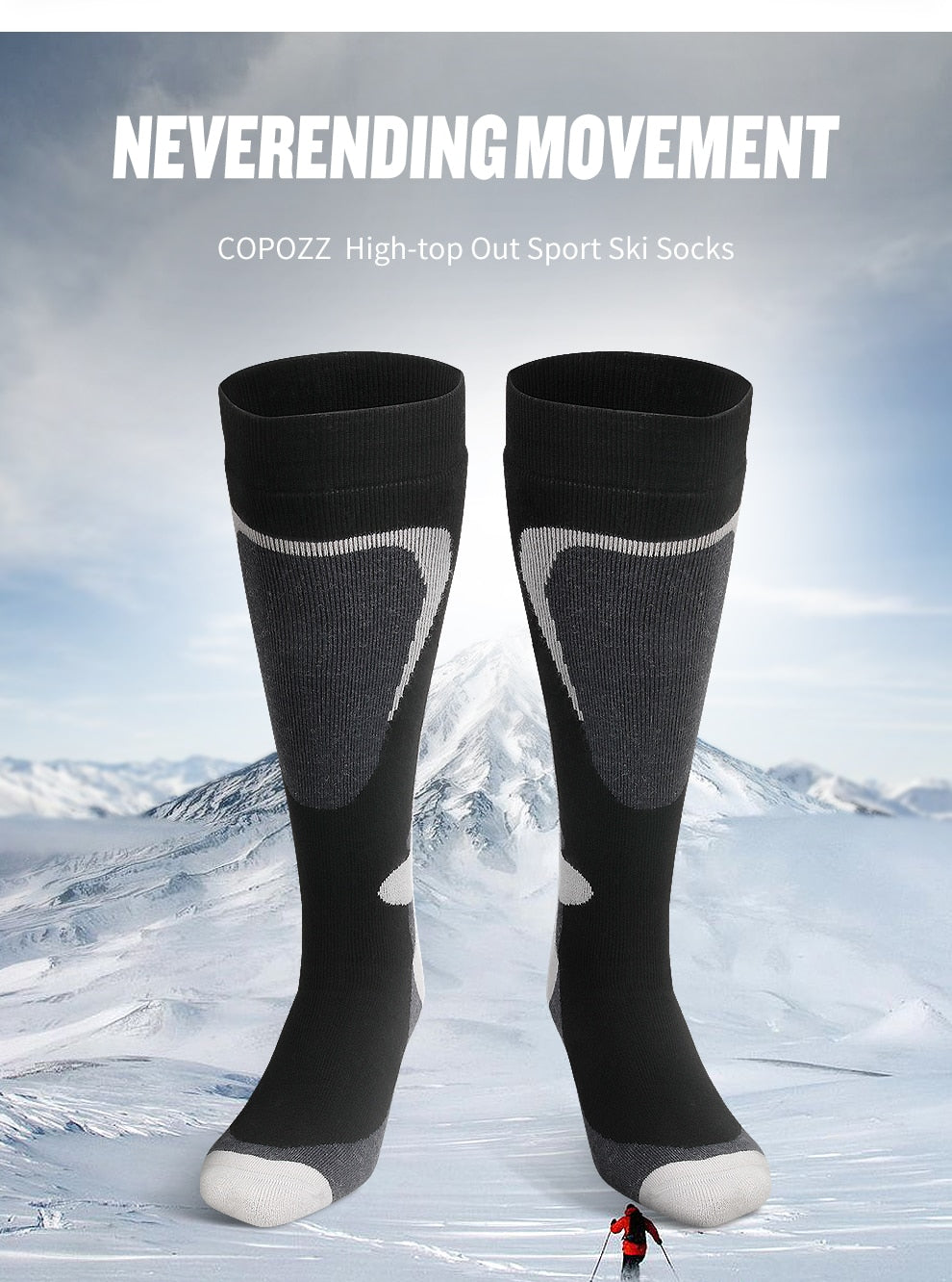 COPOZZ Thick Cotton, Moisture Absorption, High Elastic Sports Socks.