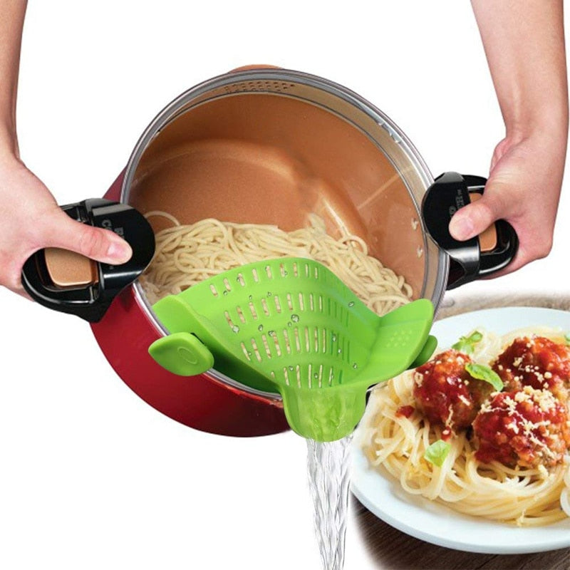 Silicone Clip-on Pan Pot Strainer.