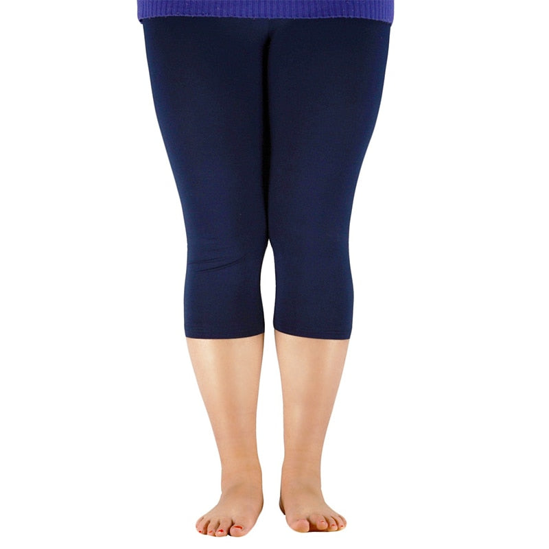 Women's High Stretch Capri Style Casual Bamboo Fiber Leggings. Come in Plus Sizes.