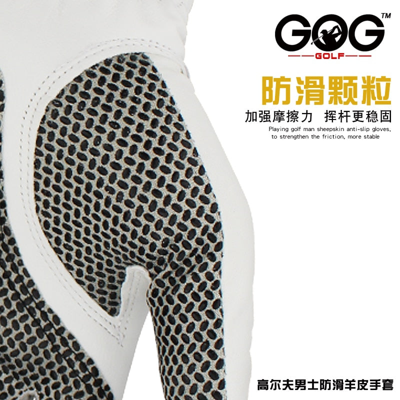 1 Pcs Genuine Leather Anti-Slip Granule Golf Gloves For Left/Right Hand.