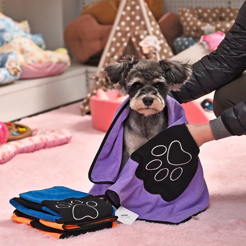 Pet Ultra-absorbent Bath Towel Made By Microfiber. Light Purple Only.