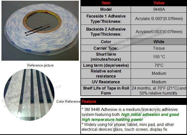 2mm~5mm~10mm Original 3M Double Sided Adhesive Tape
