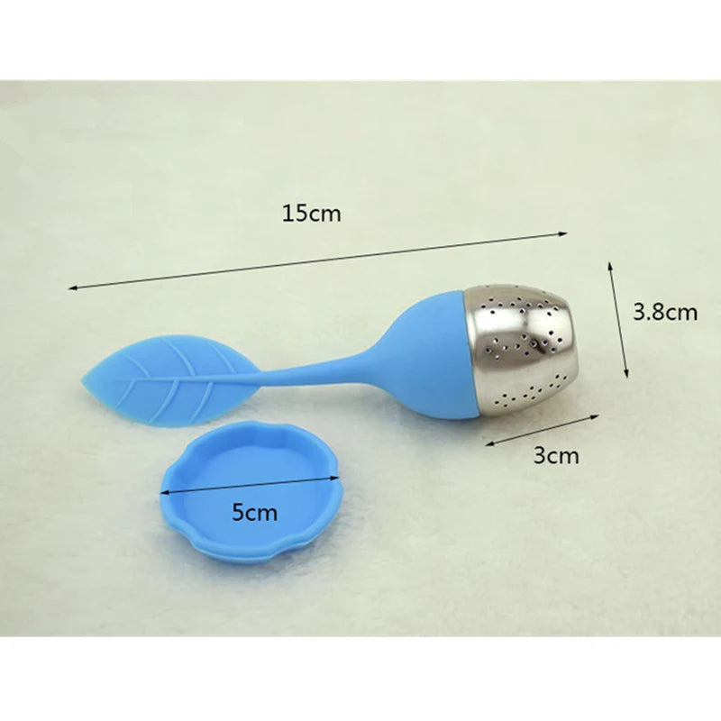 1Pcs  Silicone Leaf Tea Infuser And Tray.