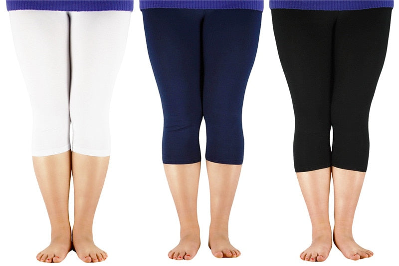 Women's High Stretch Capri Style Casual Bamboo Fiber Leggings. Come in Plus Sizes.