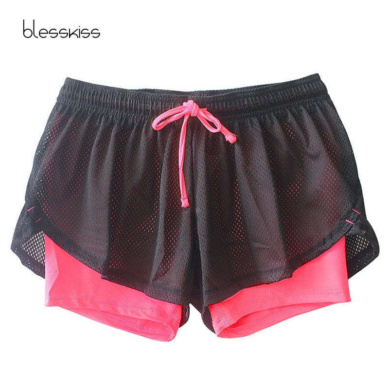 BLESSKISS Spandex Neon Summer Running, Workout, & Yoga Shorts For Women.