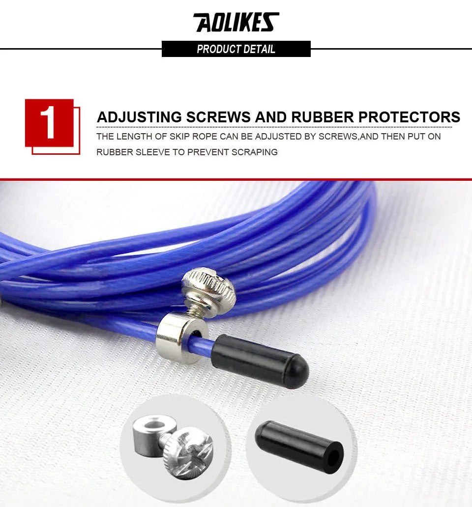 AOLIKES 1PCS Cross fit Wire And PVC Speed Jump Rope With Carrying Bag