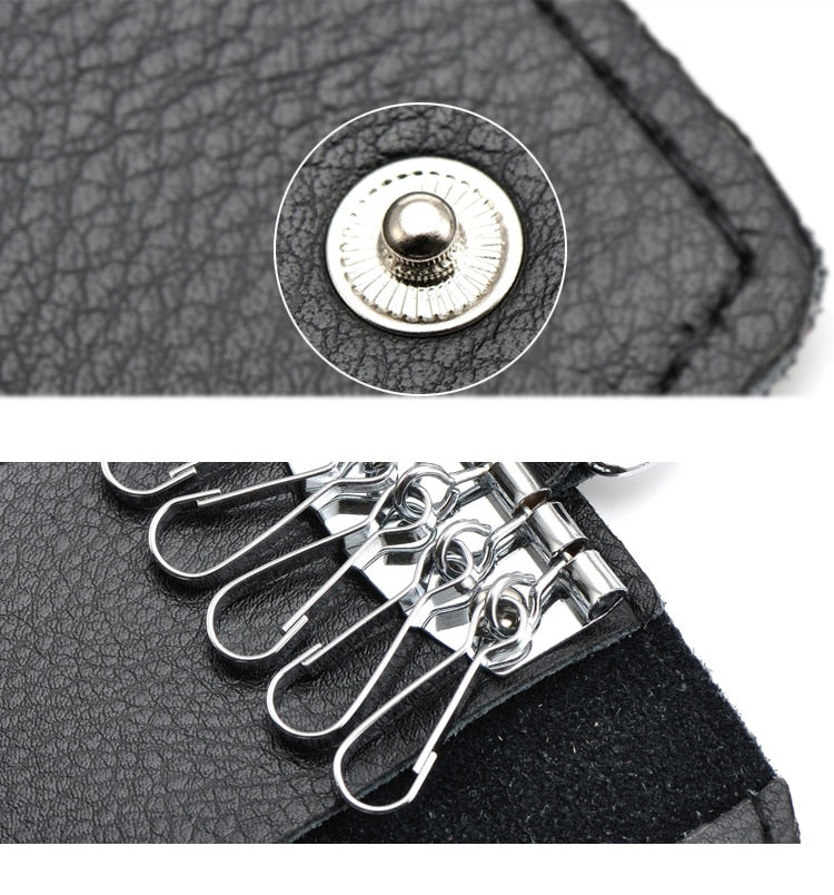 Genuine Leather Wallet and Multi Keychain Organizer For Men & Women.