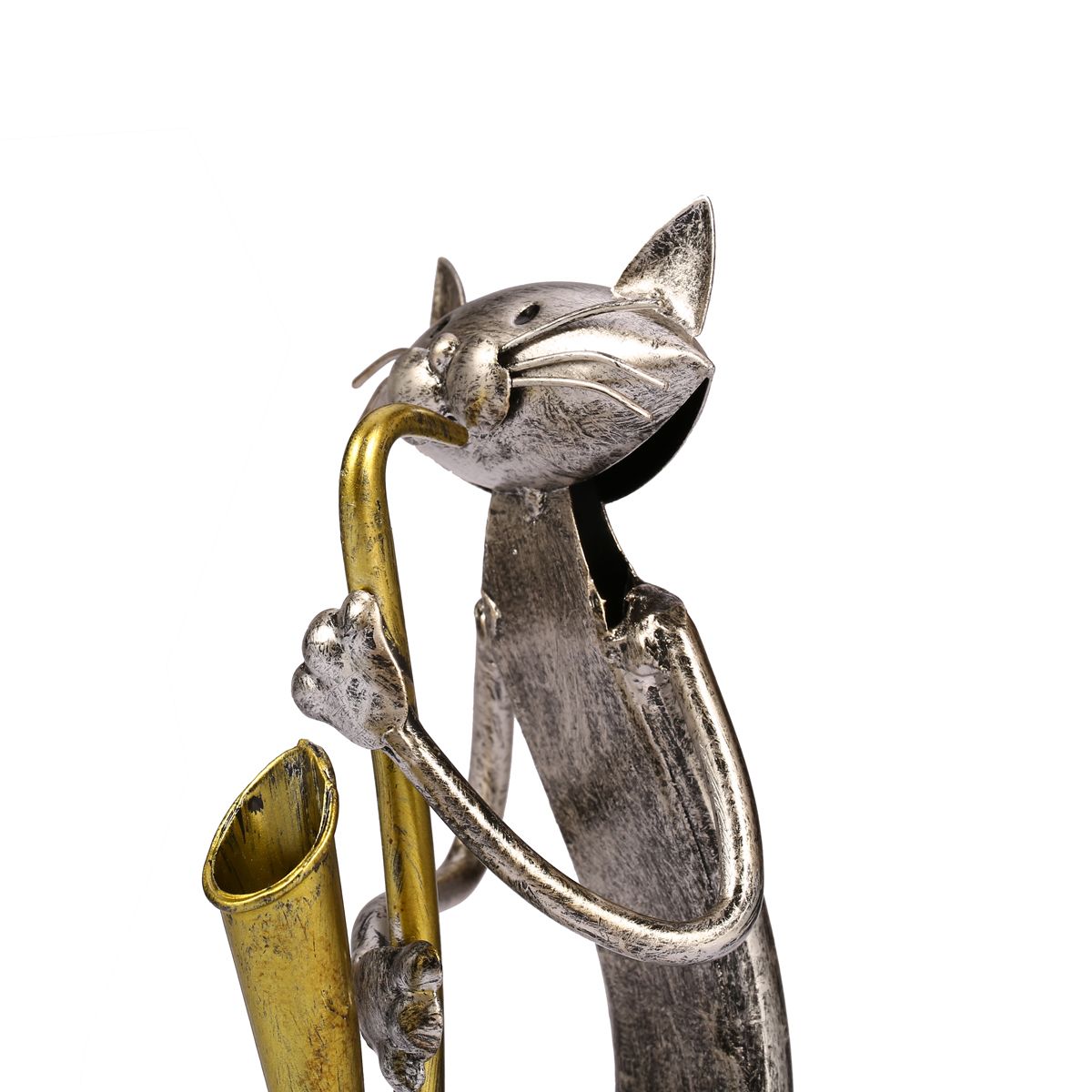 Tooarts Metal Cat Figurines Playing instruments and Singing.