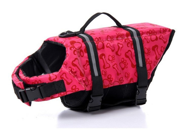 Pet water safety vest with summer prints.