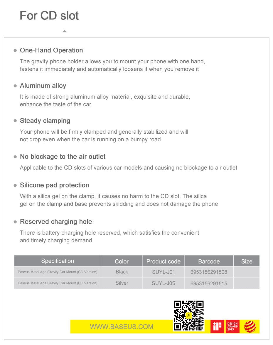 Car cell phone holder mounts in the CD player Suitable for iphones and Samsung mobiles.