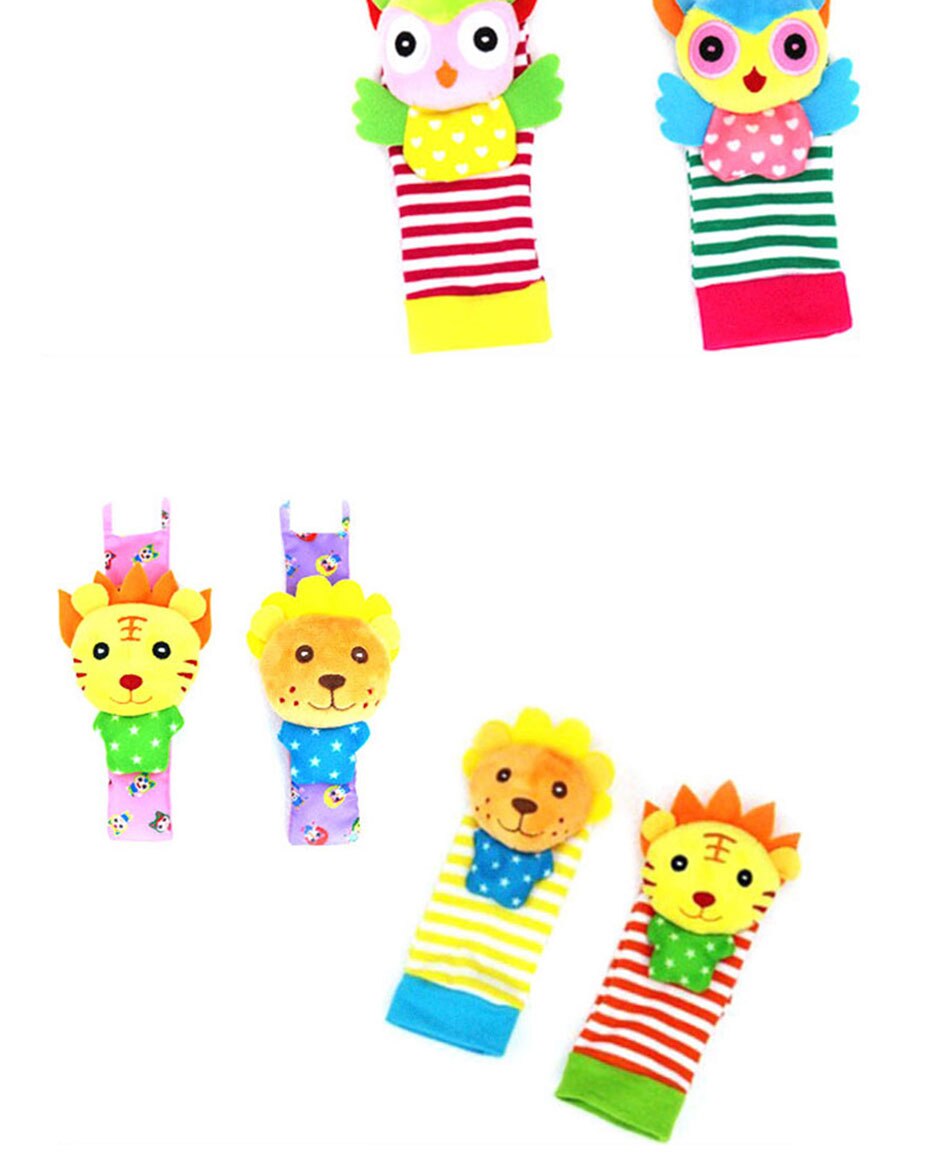 0-12 Months Baby Animal Socks+ Rattle OR Wrist Strap +Rattles.