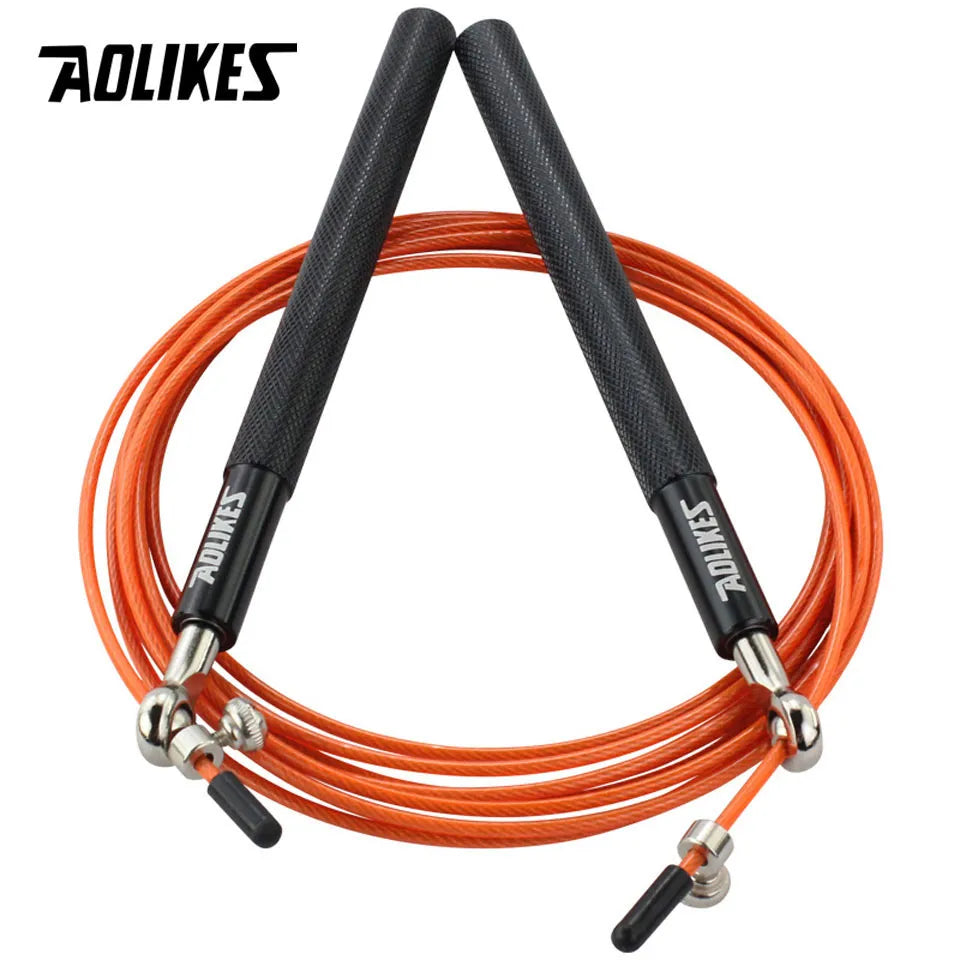AOLIKES 1PCS Cross fit Wire And PVC Speed Jump Rope With Carrying Bag
