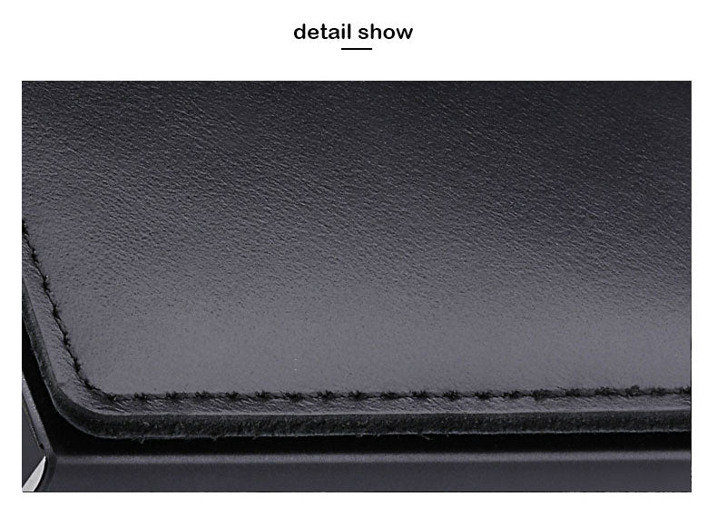 100% Genuine Leather Card Holder. RFID Protected 100% Genuine Leather. Metal side for credit cards to slide in.