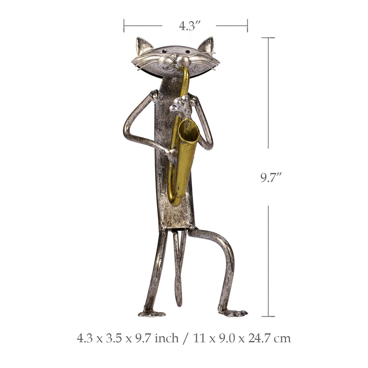 Tooarts Metal Cat Figurines Playing instruments and Singing.