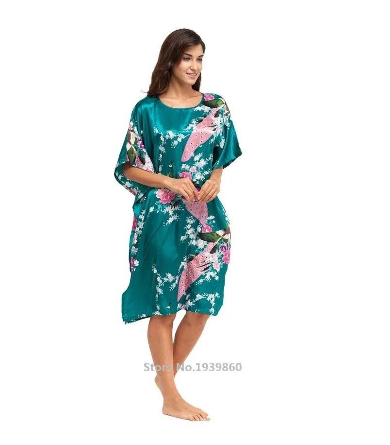 Women's Silk Short Sleeve Nightshirt.