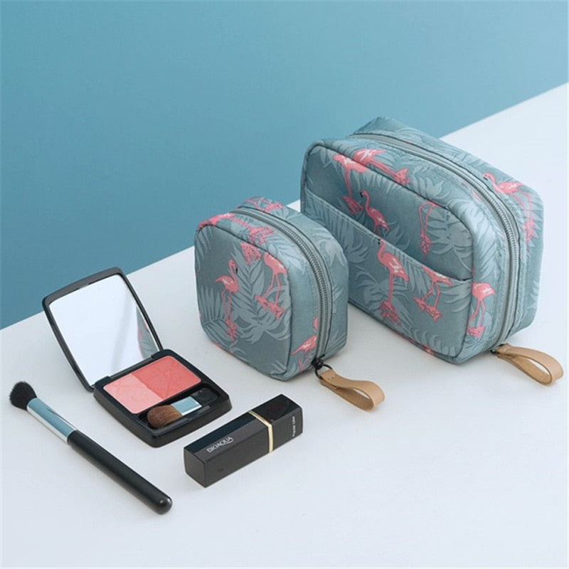 Mini Cosmetic Bag For Travel. Larger Organizer For Toiletries.