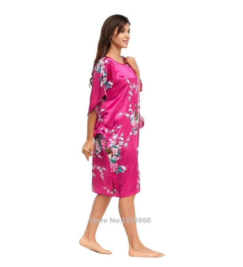 Women's Silk Short Sleeve Nightshirt.