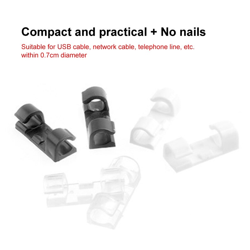 20Pcs Portable USB Cord Cable Clips.