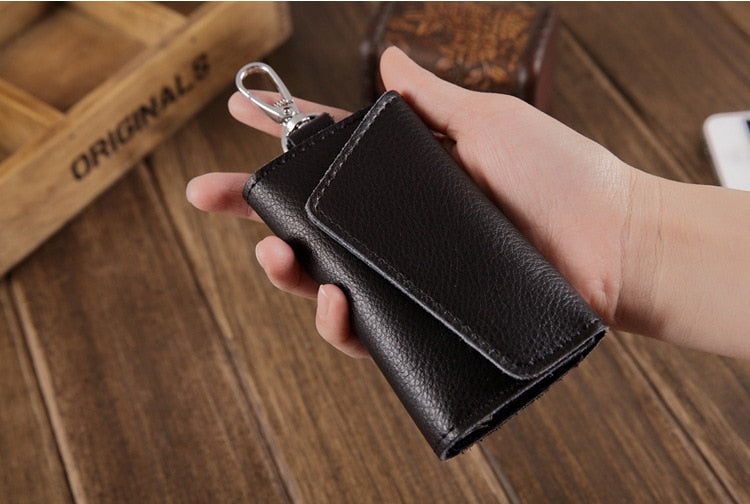 Genuine Leather Wallet and Multi Keychain Organizer For Men & Women.