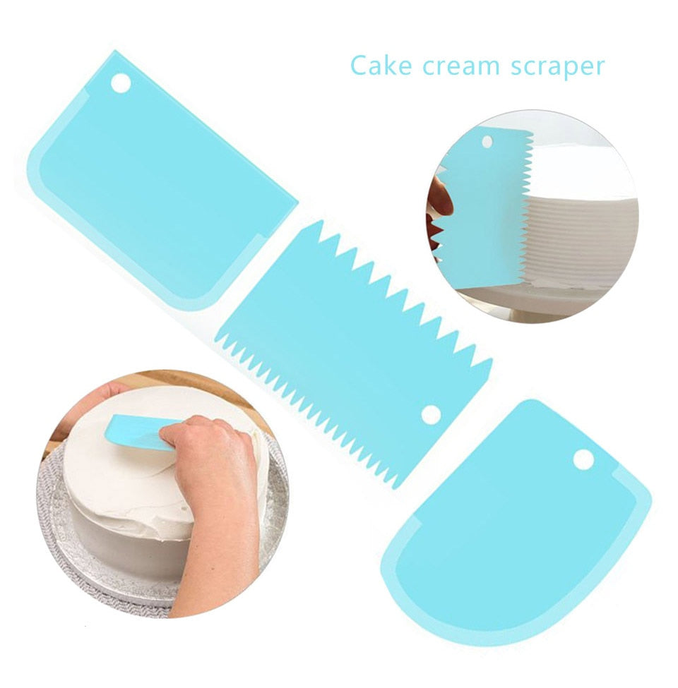 3pcs/Set Plastic Baking Spatulas For Cakes and Pastries.