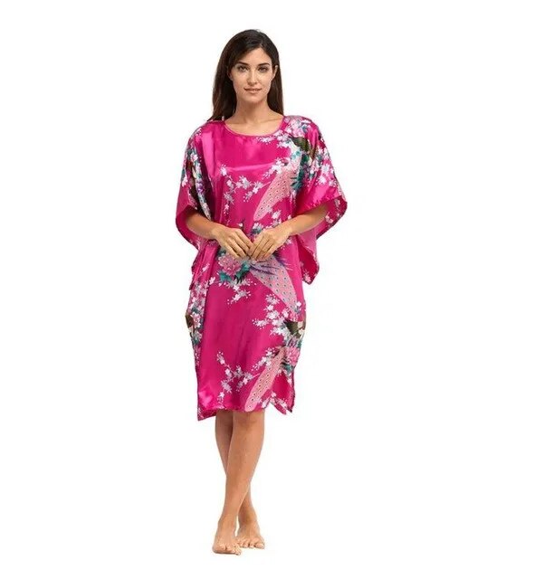 Women's Silk Short Sleeve Nightshirt.