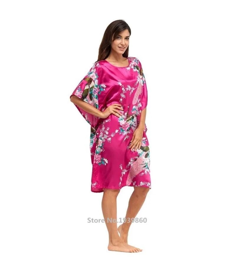 Women's Silk Short Sleeve Nightshirt.