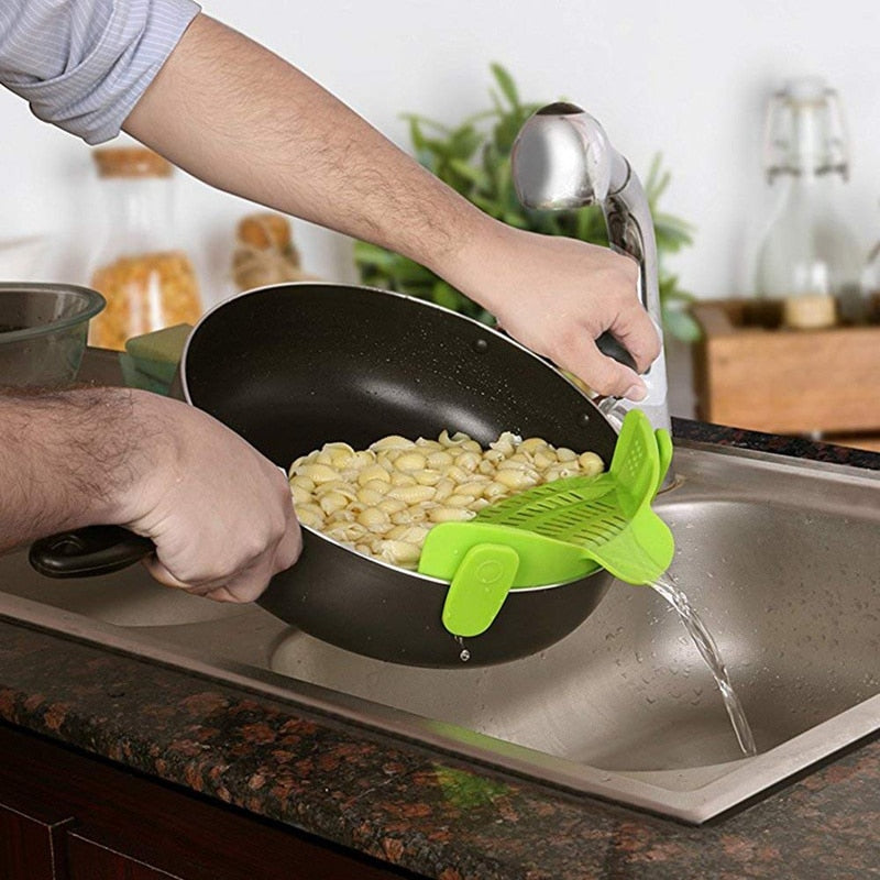 Silicone Clip-on Pan Pot Strainer.
