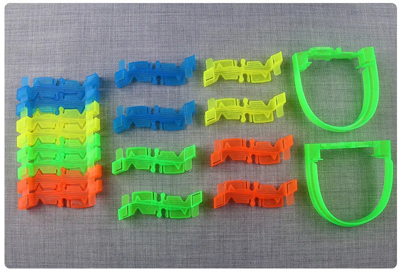 Flexible Glowing Race Track Set. Amount Of Pieces And Number Of Cars Vary.