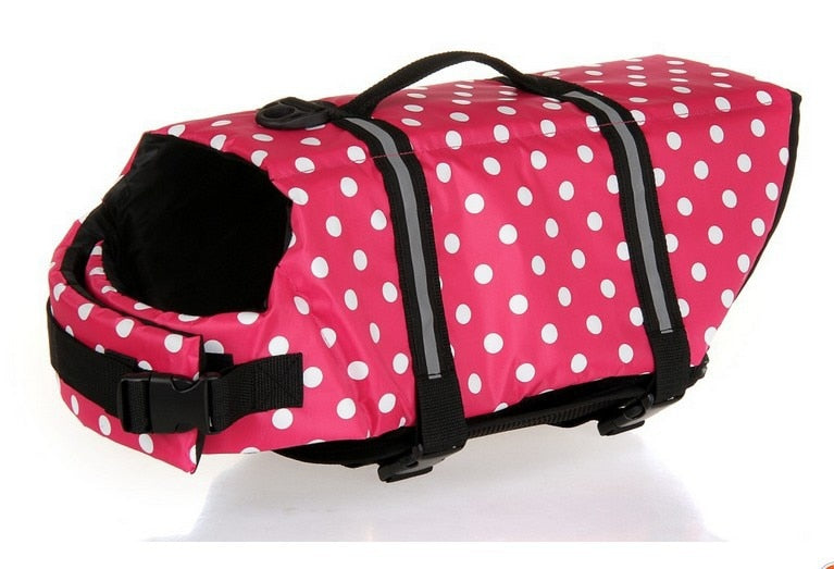 Pet water safety vest with summer prints.