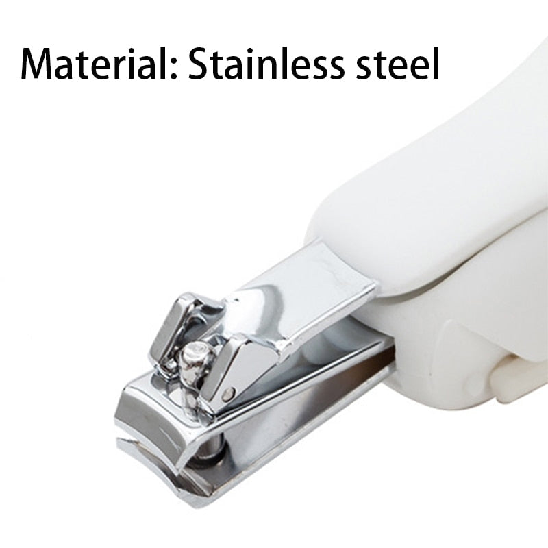 Foldable stainless steel baby nail clipper with magnifier safety zoom glass.