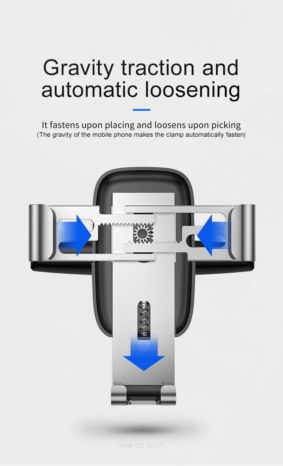 Car cell phone holder mounts in the CD player Suitable for iphones and Samsung mobiles.