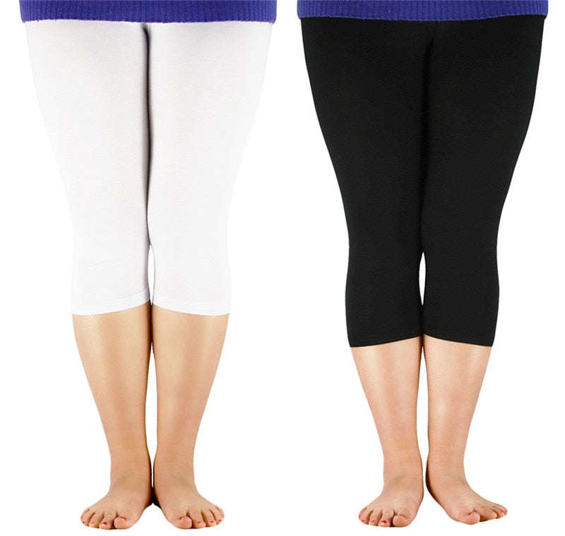 Women's High Stretch Capri Style Casual Bamboo Fiber Leggings. Come in Plus Sizes.
