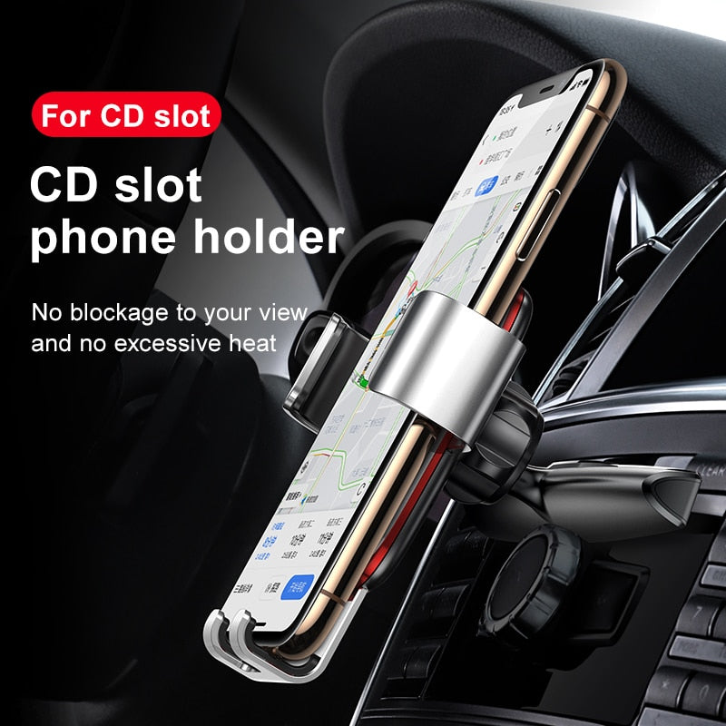 Car cell phone holder mounts in the CD player Suitable for iphones and Samsung mobiles.