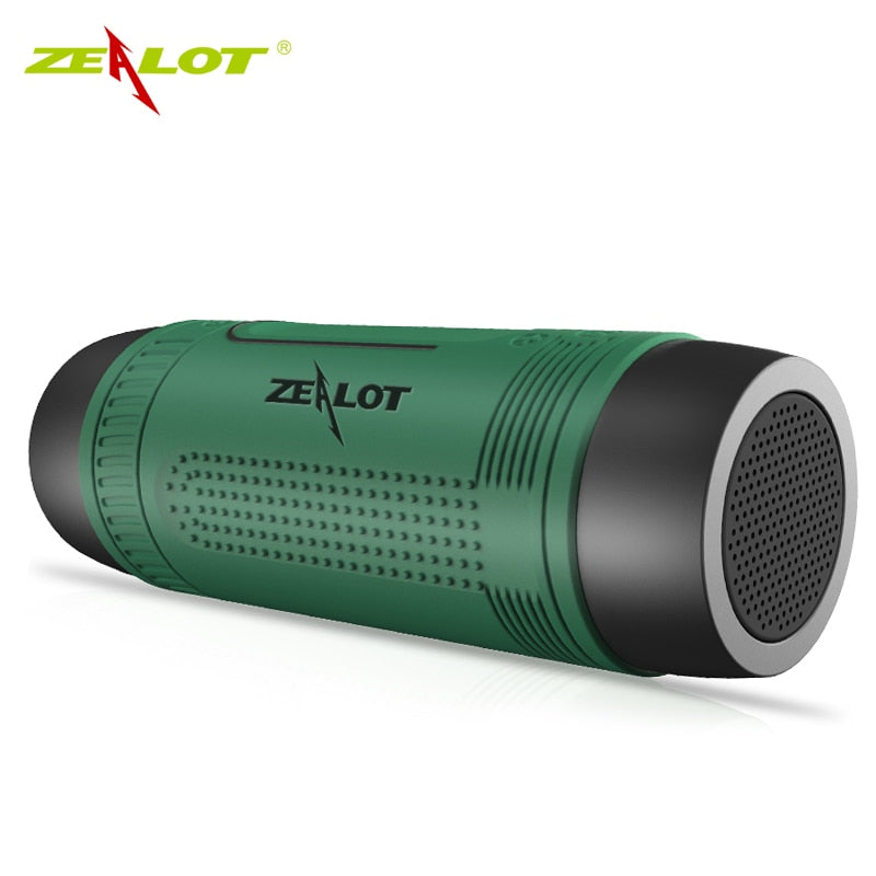 Zealot S1 Waterproof, Wireless Bluetooth Speaker With Bike Mount and Flashlight.