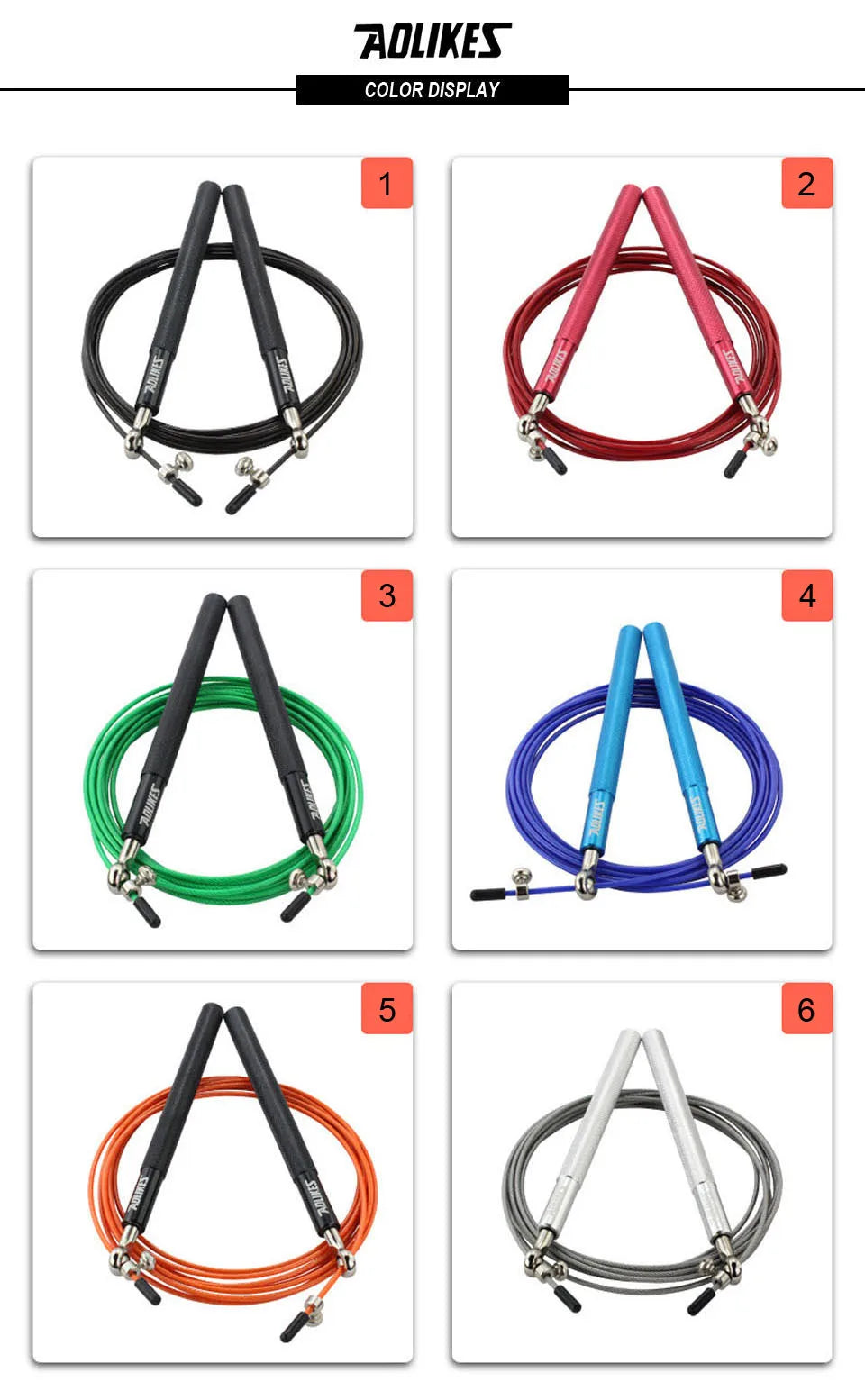 AOLIKES 1PCS Cross fit Wire And PVC Speed Jump Rope With Carrying Bag