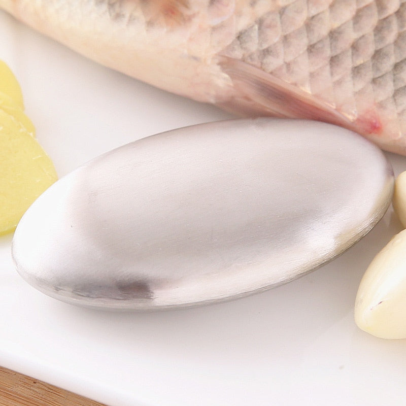 Stainless Steel Deodorizing Metal Soap. Eliminates odors such as garlic and fish.