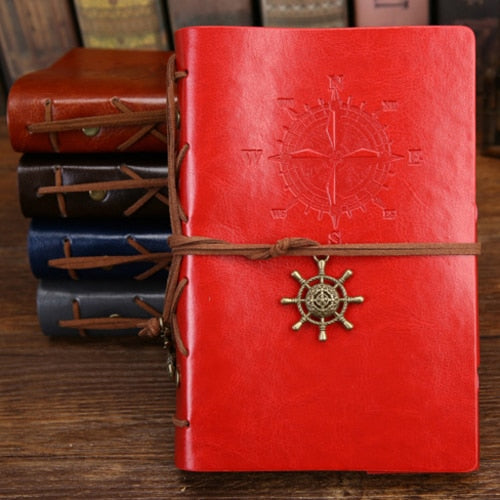Retro Pirate Anchors Leather Notebook/Journal with Replaceable Stationery